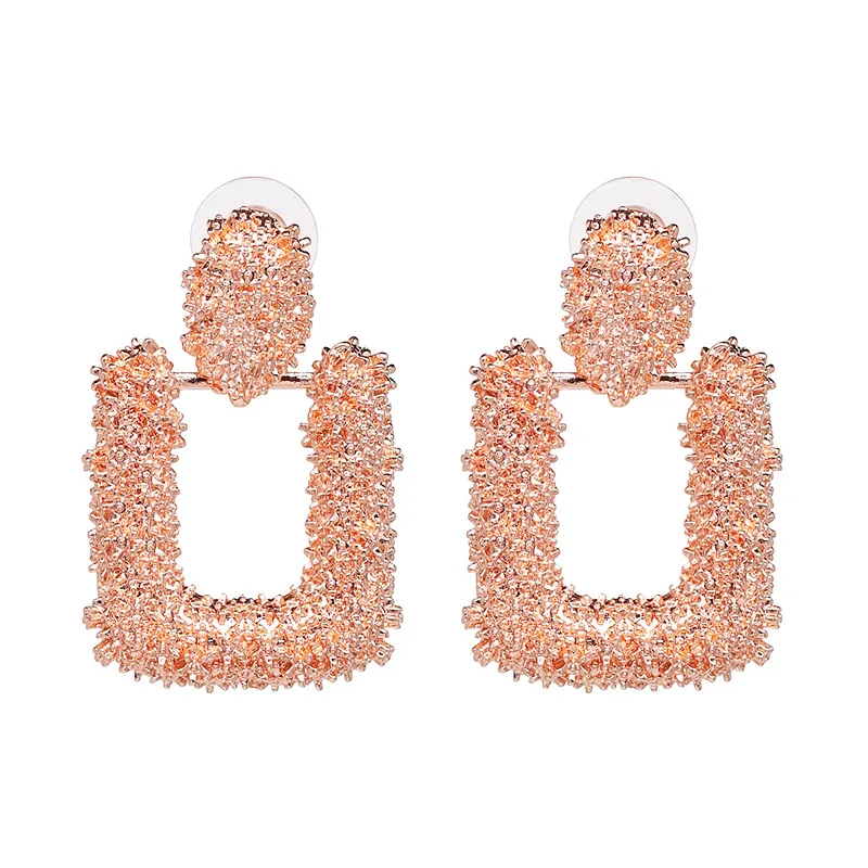 Женские винтажные серьги золотистого цвета геометрические массивные 2019