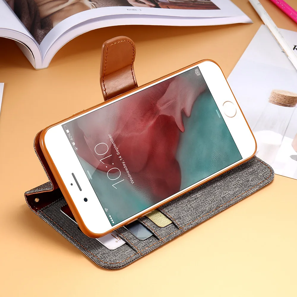 KISSCASE Книга чехол для iPhone 7X6 S плюс Чехол бумажник с отделением карт и рисунком
