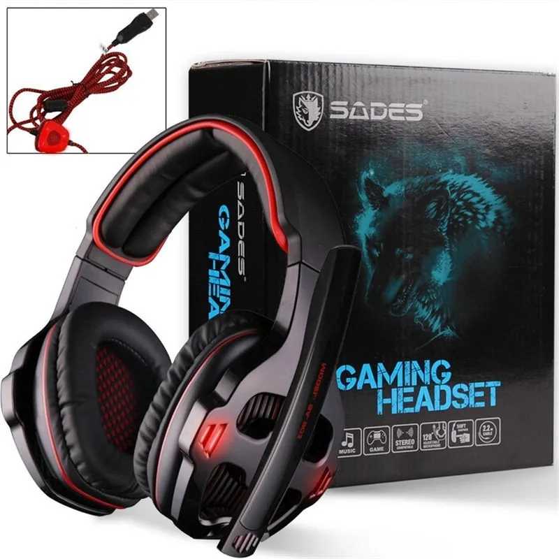 SADES SA 903 игровая гарнитура USB Gamer Игровые наушники Виртуальный 7 1 Surround Sound