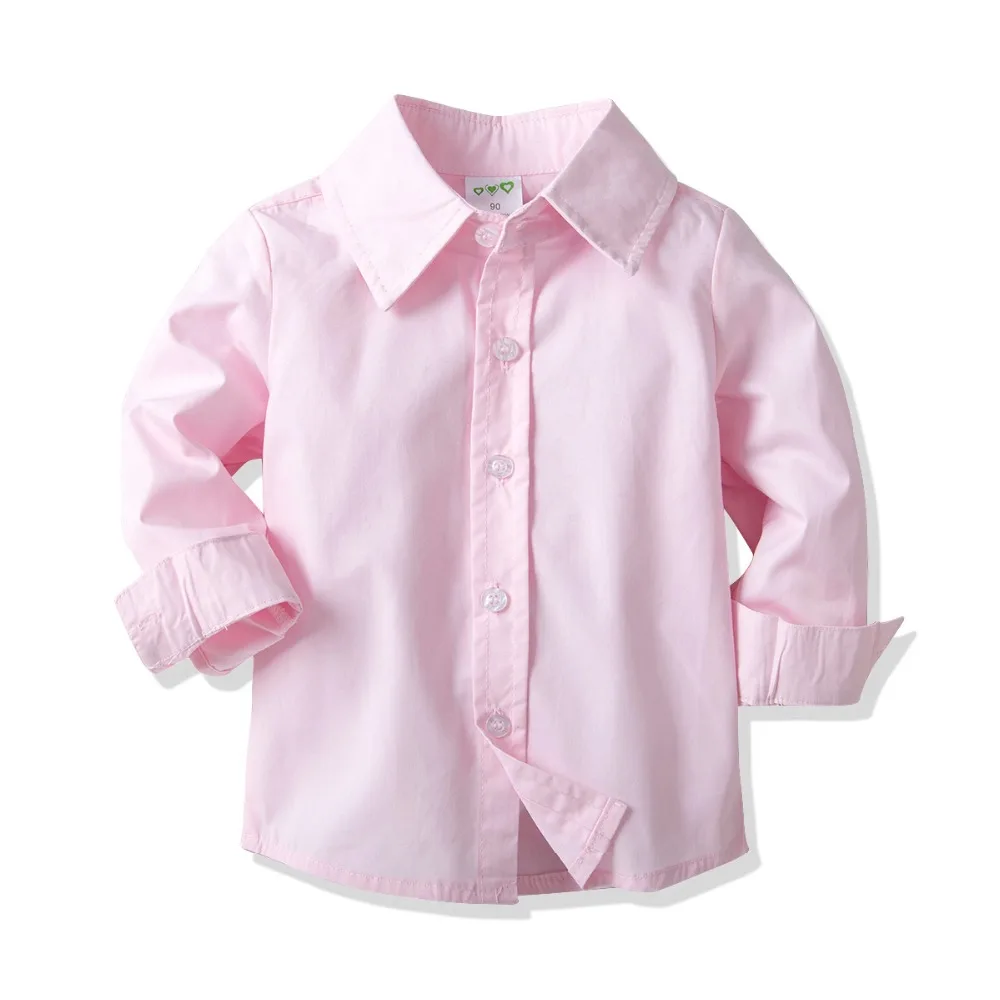 Baby Boy Clothing Sets 2019 Gentleman Clothes Cotton Pink Shirt+Elastic Jeans 2PCS Outfits Bebes Suits 12 Months to 8 Years Old | Детская