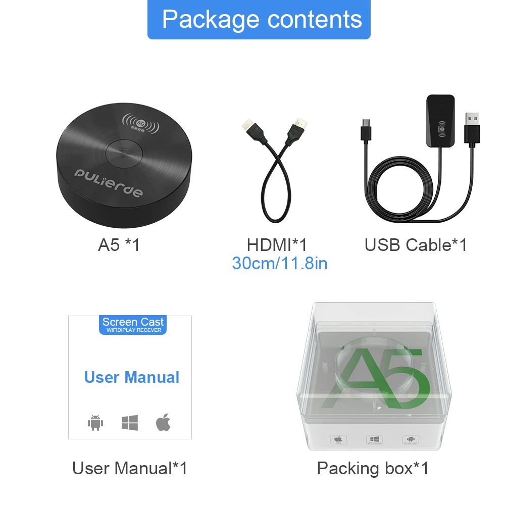 PULIERDE беспроводной HDMI ключ Miracast 1080P tv Stick Адаптер 2 4 ГГц 5G Wifi дисплей зеркальный