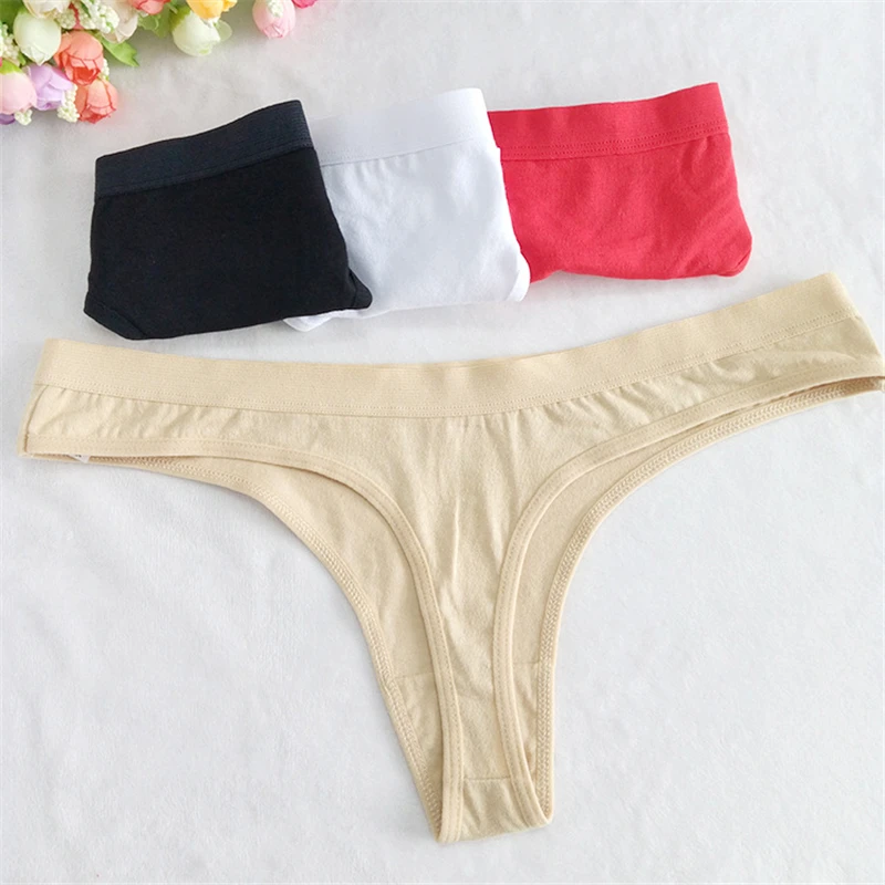 Новые сексуальные стринги Хлопковые женские трусы трусики с низкой талией