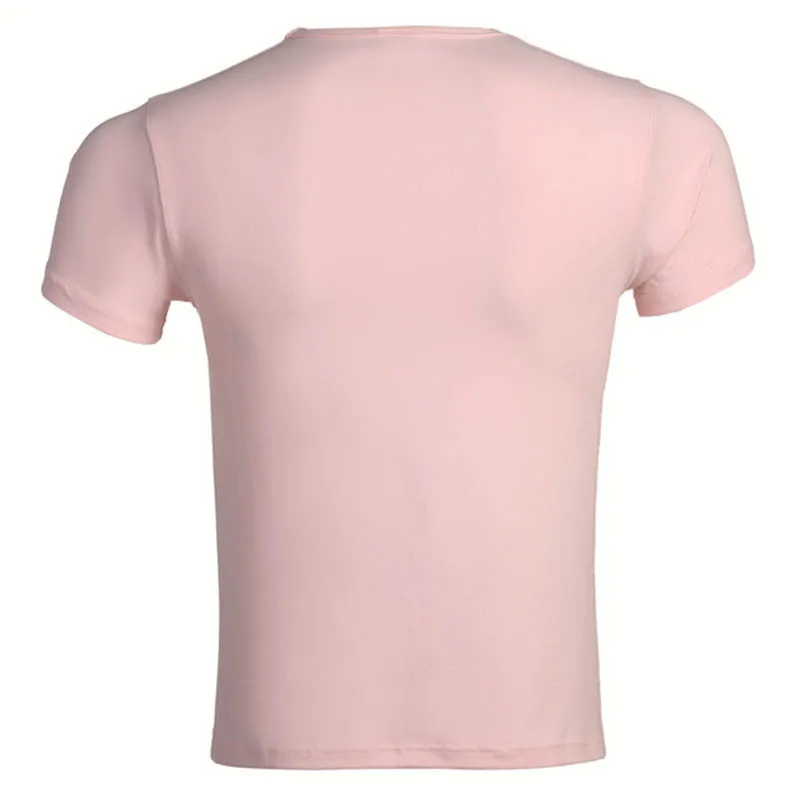 Крутая футболка мужская модель Лето 2016 розовая повседневная брендовая