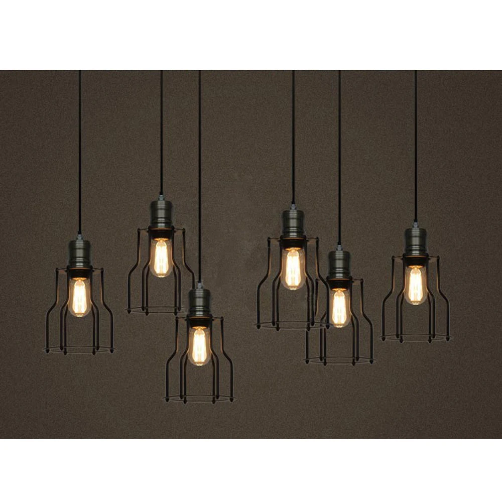 Beste Industriële Hanglampen Zwart Ijzer Grote Verlichting Bar Kantoor Woonkamer Keuken Eiland Led Licht Antieke Hanger Plafondlamp