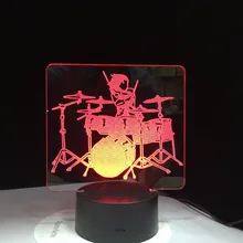 Ударная Установка 3D Светодиодный лампа Оптическая иллюзия