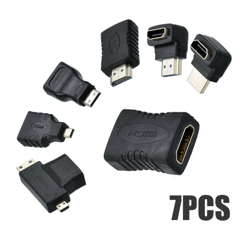 7 шт. Переходник HDMI штекер-HDMI гнездо адаптер 4K конвертер мини микро разъем