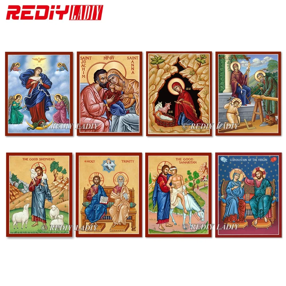 

REDIY LADIY Diamond Painting Religion Icon Diamond Painting Cross Stitch Our Lady Full Square Drill Rhinestone Home Decoration