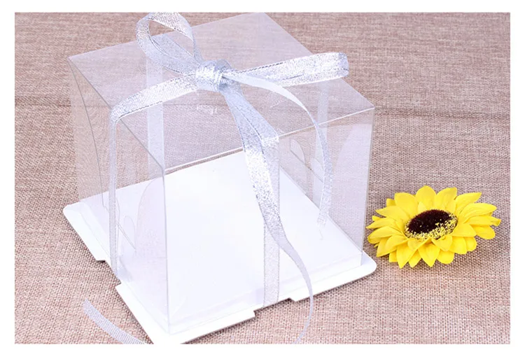 5 наборов Прозрачная Жесткая пластиковая коробка для больших тортов 12 дюймов|case