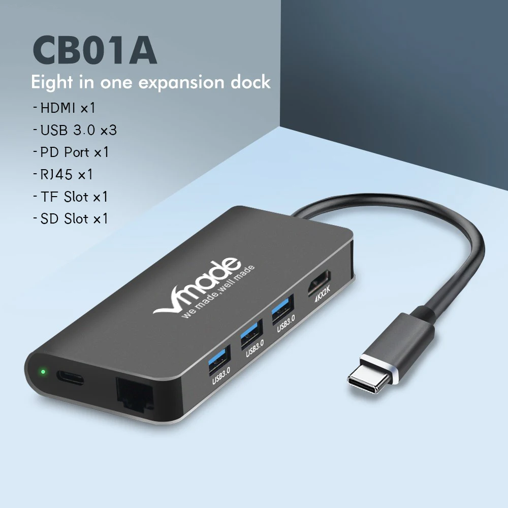 Vmade 8-в-1 мобильный телефон адаптер 8 в 1 USB C Тип C SD/TF кард-ридер адаптер для huawei samsung сотовый телефон OTG адаптер