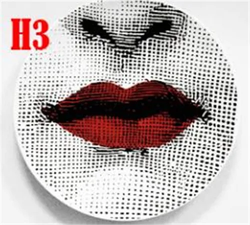 3 Новые керамические тарелки Fornasetti для украшения дома, фарфоровые настенные художественные тарелки, 8 дюймов - Цвет: 3