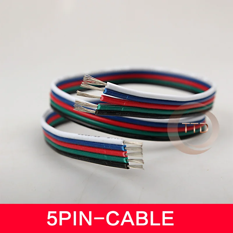 5pin 1 м 2 м 10 м/20 м рулон 2pin/3pin/4pin/5pin 22AWG/20AWG/18AWG светодиодный разъем удлинитель провода кабель - Цвет: 5pin
