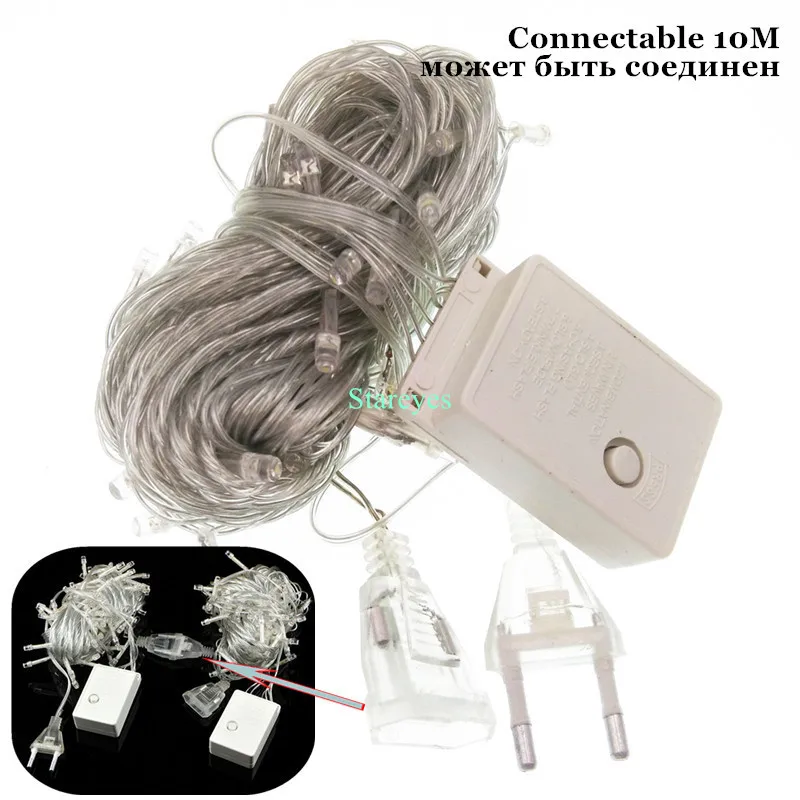 1 шт. 10 м 100LED AC110V 220 В светодиодная Праздничная гирлянда для рождественской