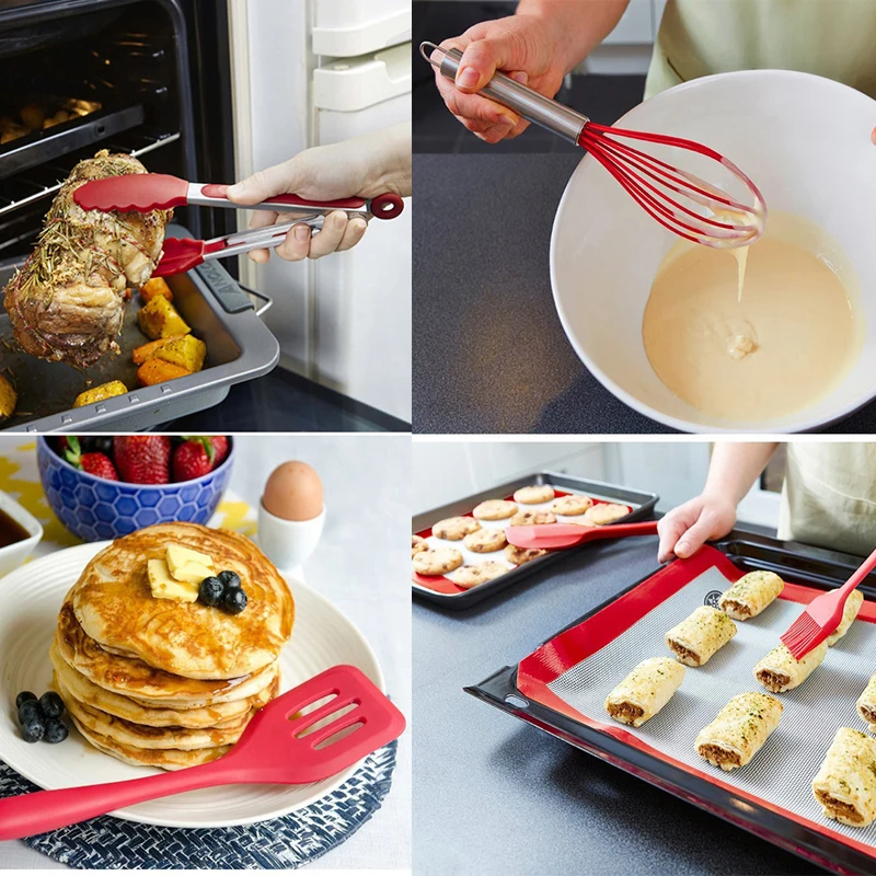 10 шт./партия антипригарные кухонные принадлежности FDA силиконовые термостойкие