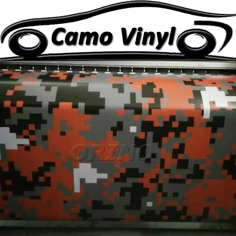 Автомобильный Стайлинг цифровая черная оранжевая виниловая пленка пиксельный