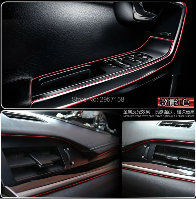

5m Car Grille Interior Exterior Mouldings Trim Decorative Red Strip Line For ALFA ROMEO Mito 147 156 159 166 Giulietta Spider GT