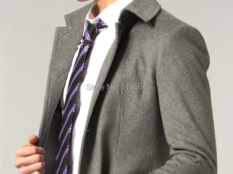 Изготовлено на заказ приталенное мужское светло-серое кашемировое пальто