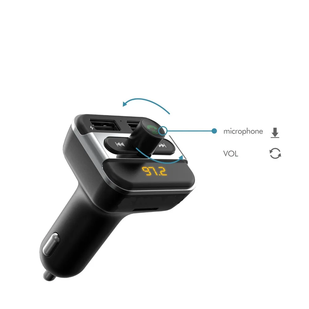 Автомобильный комплект громкой связи willtoo Bluetooth + fm передатчик двойное USB зарядное