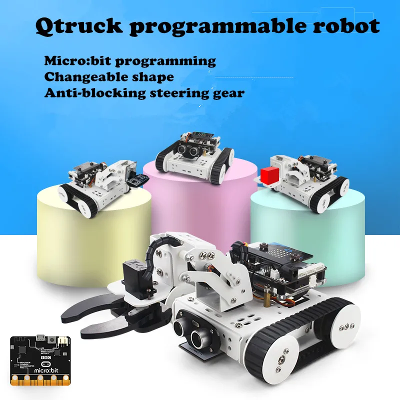 Умный робот автомобиль DIY micro:bit Qtruck/python развивающий микробит программируемый