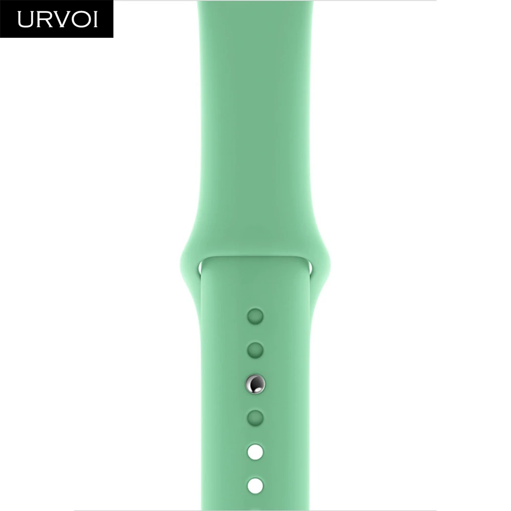 Spearmint Спортивный ремешок URVOI для Apple Watch series 5, 4, 3, 2, 1, силиконовый ремешок для iWatch, 44 м, с застежкой, цветная замена, новинка - Цвет ремешка: Spearmint