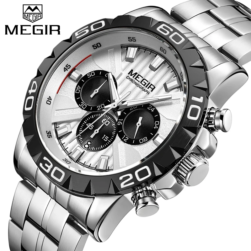 Часы MEGIR мужские модные кварцевые деловые аналоговые наручные часы из