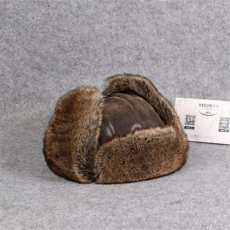 Новая зимняя шапка бомбардировщик ушных лоскутов мужская ушанка толстые теплые