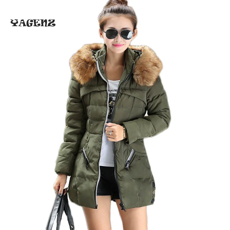 Новинка 2019 зимний модный женский пуховик на молнии с меховым воротником хорошее