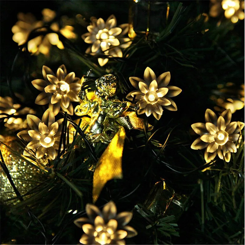 

GAOPIN Lotus Flowers Solar light string Garden Yard Flower basket Colorful Decorative Festival Home Party Atmosphere Led light
