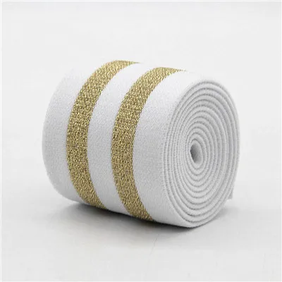 white gold 4.8cm 5 см 4 см резинки золотые серебряные полосы резинка 40 мм 50 мм пояс для одежды брюки Швейные аксессуары DIY 1 м - Цвет: white gold 4.8cm