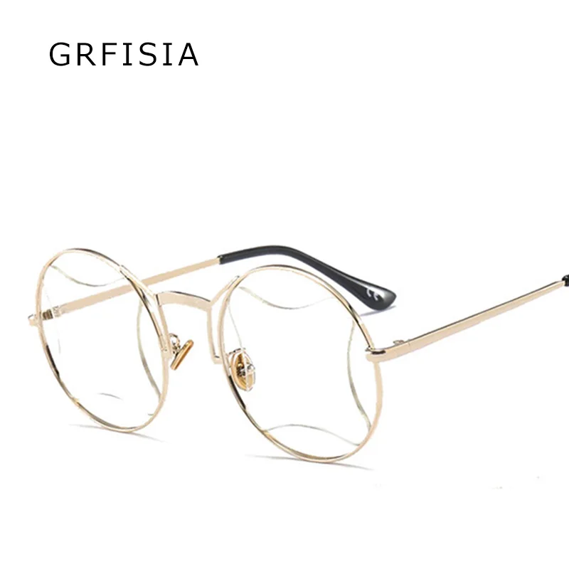 Grfisia моды ромб очки линзы сплав выдалбливают Frame Для мужчин женщин Винтаж
