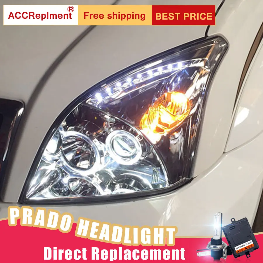 2 шт. светодиодный фары для Toyota prado 2003-2009 автомобиля Ангельские Глазки ксенон HID