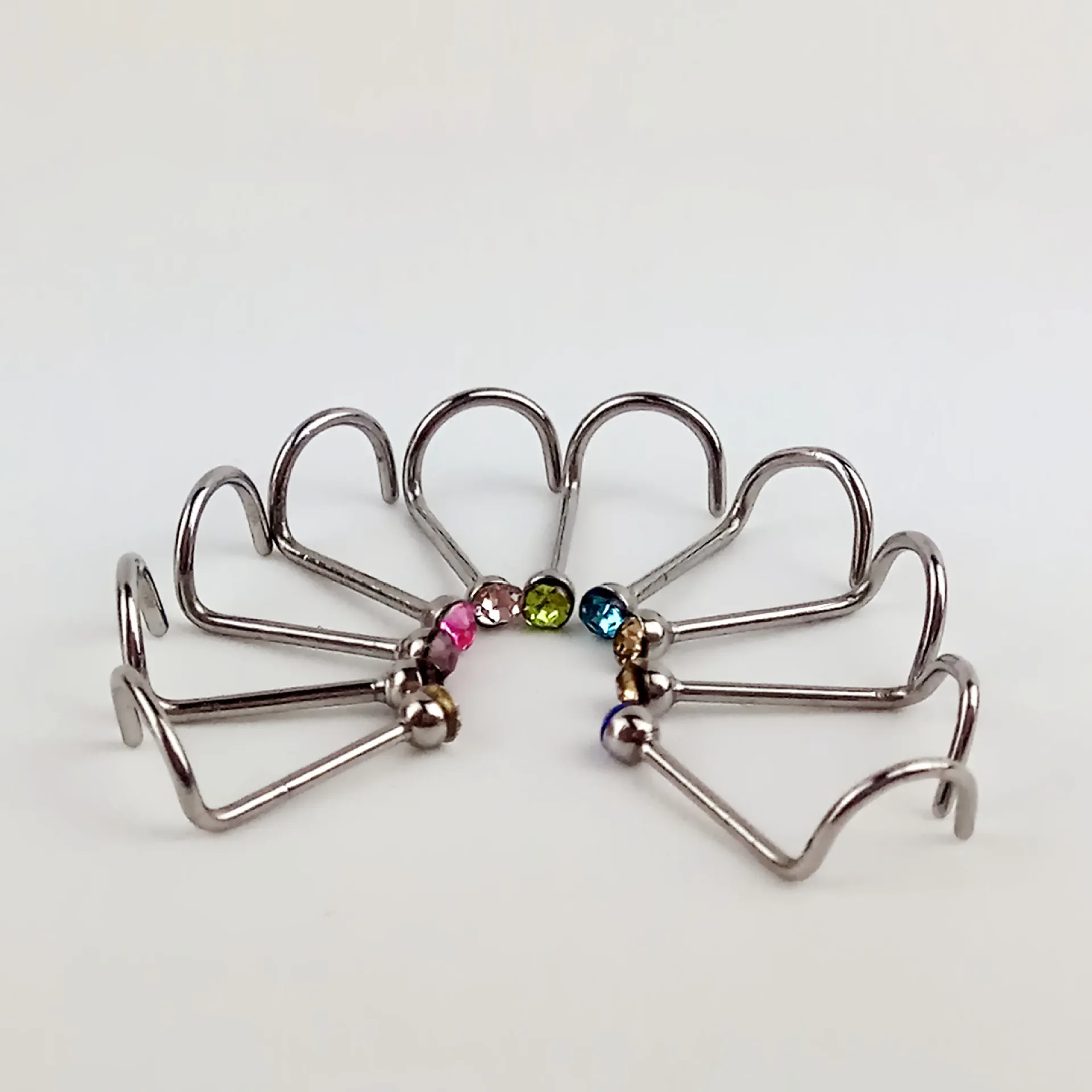 DoreenBeads титановые стальные винты для пирсинга тела 2 мм многоцветные Стразы носа