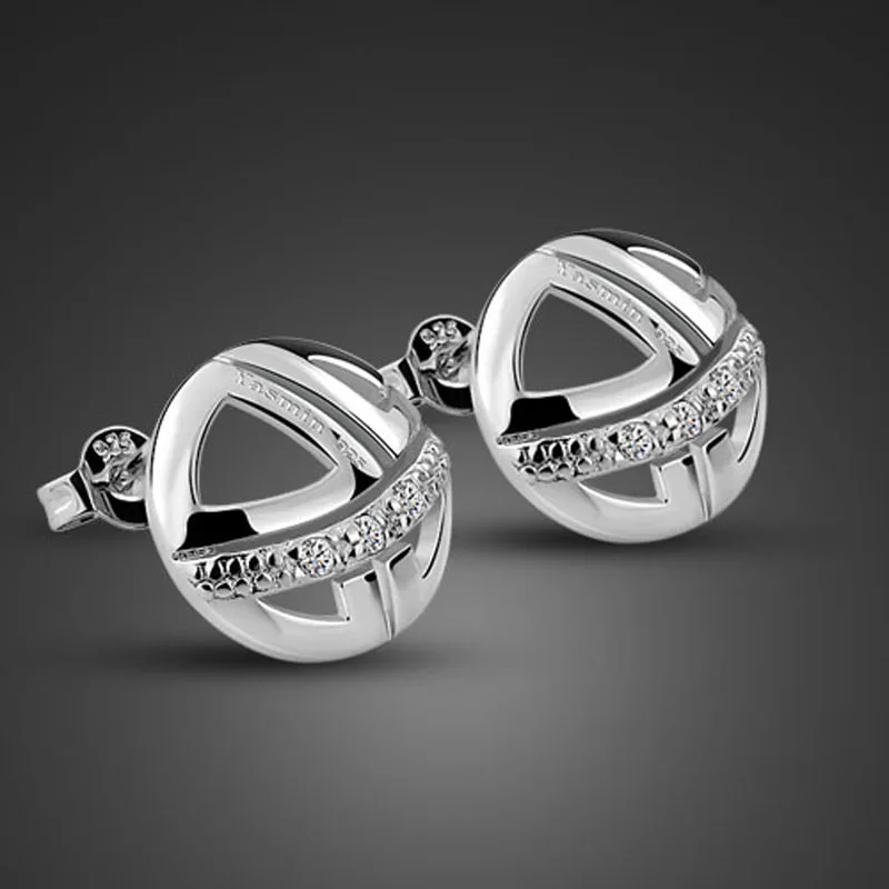 Женские серьги гвоздики из серебра 925 пробы с геометрическим рисунком|fashion stud