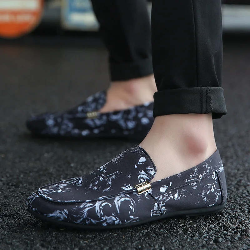 

Whoholl 2018 Men Sneakers,Spring Autumn Casual Men Printing Shoes Breathable Network Shoes Male Slip on Flats for Man 39-44 New