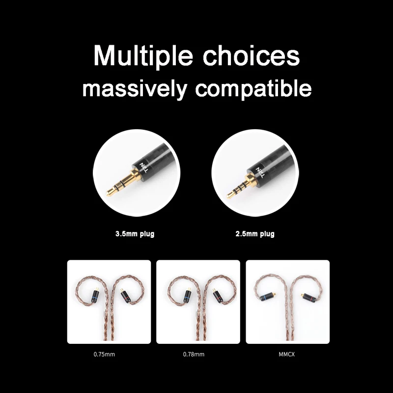 16 нитей кабель для наушников MMCX для Shure SE215 SE535 0,78 мм 2PIN для Weston TFZ W4r Um3x 0,75 мм для V10 ES3 ZSA ZS6 3,5 мм/2,5 мм