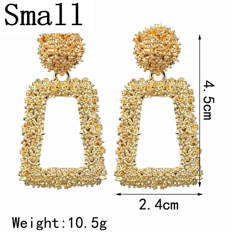 small style gold Изысканные Винтажные серьги для женщин золотого цвета геометрические массивные серьги металлические серьги Висячие модные ювелирные изделия тренд - Окраска металла: small style gold