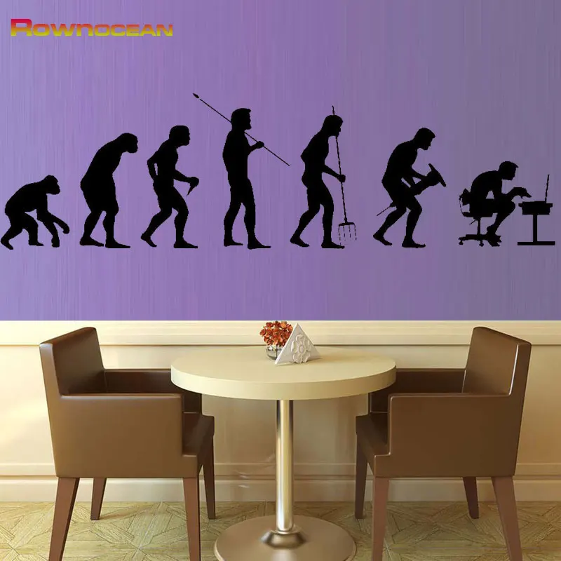 

ROWNOCEAN Human Evolution Wall Decorations Video Game Stickers For Living Room Decals Mural Home Decorations Posters R-28