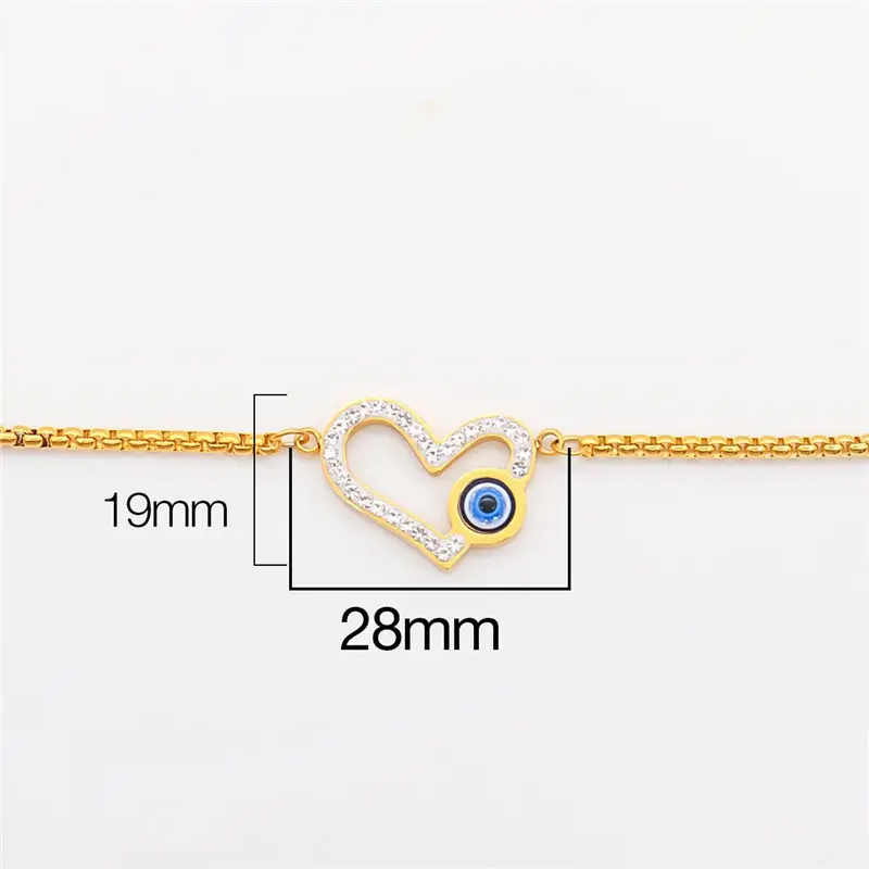 Trendy Stainless Steel Adjustable Slider/ Slide Bolo Bracelets Gold Eye Clear Cubic Zirconia Bracelet Jewelry 28.8cm Long 1 PC | Украшения