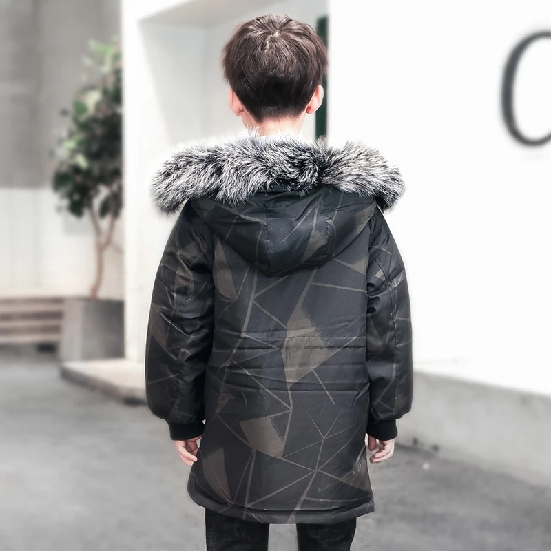Русская зима Coat5-13 лет Детская пуховая куртка детские парки горячая Распродажа