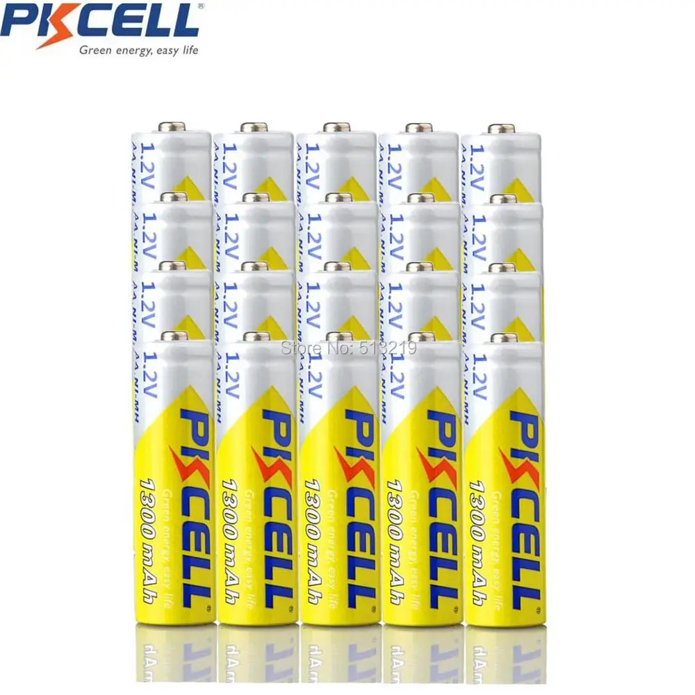 

20PCS PKCELL AA Rechargeable Battery 1300MAH 1.2v NI-MH 2A Pilas Recargables For Digital Camera