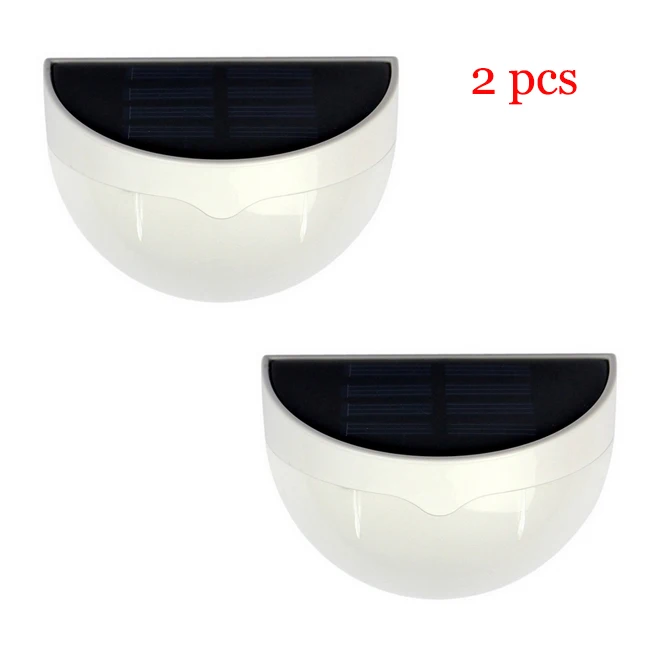 White 2PCS Светодиодный светильник на солнечной батарее 6 светодиодный перезаряжаемый Солнечный домашний садовый настенный фонарь для улицы, лестницы, забор, безопасность, ночник SL033 - Испускаемый цвет: White 2PCS