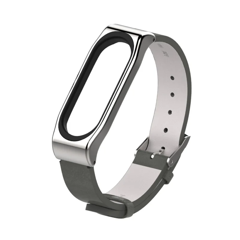Ремешок Mijobs из искусственной кожи для Xiaomi Band 4, аксессуары для умных часов Miband 3, браслет для Xiaomi Band 4, браслет на запястье - Цвет: Gray