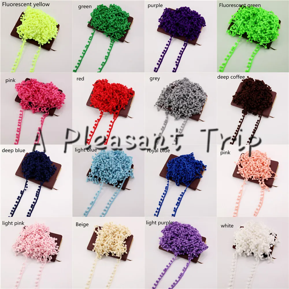 40 ярдов атласная лента кружевной лентой помпонами 20 мм (10 pom размер) помпон