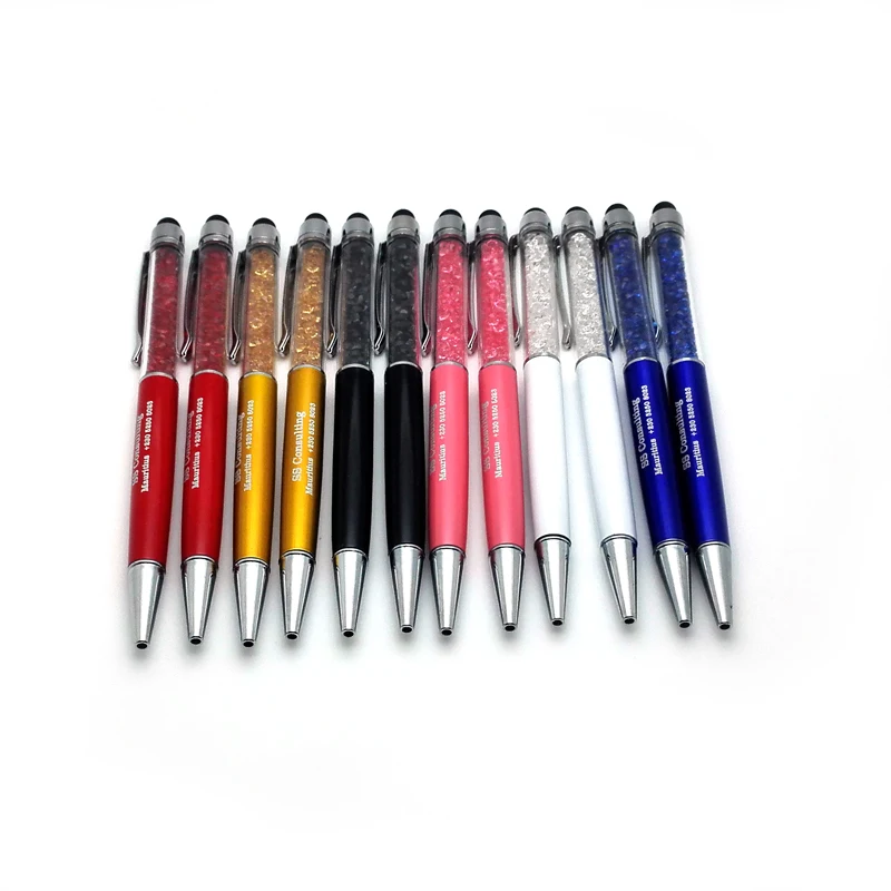 100pcs/lot smart phone screen touch diamond pen laser engraved with your logo customize wedding favors | Компьютеры и офис