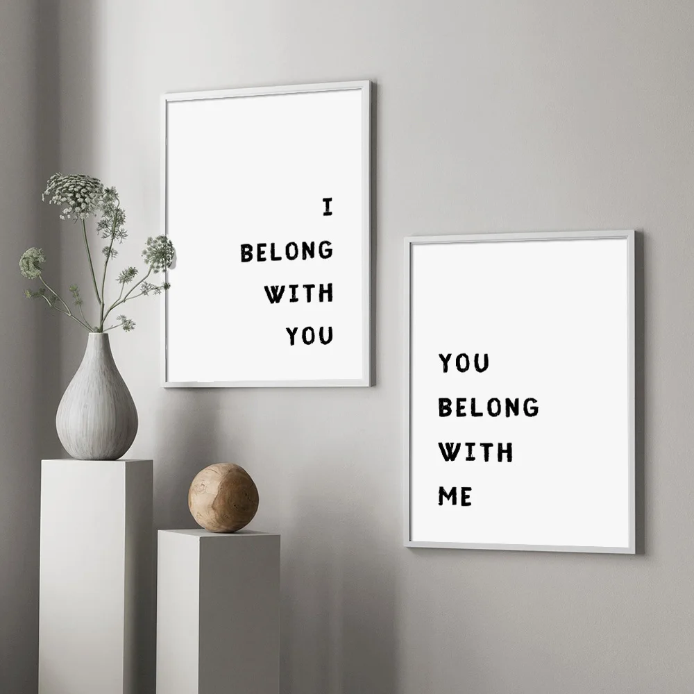 I Belong With You Минималистичная деревенская настенная Картина на холсте