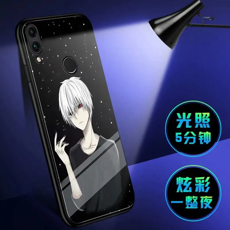 Для Huawei P Smart 2019 чехол Роскошный светящийся Узор Жесткий закаленное стекло