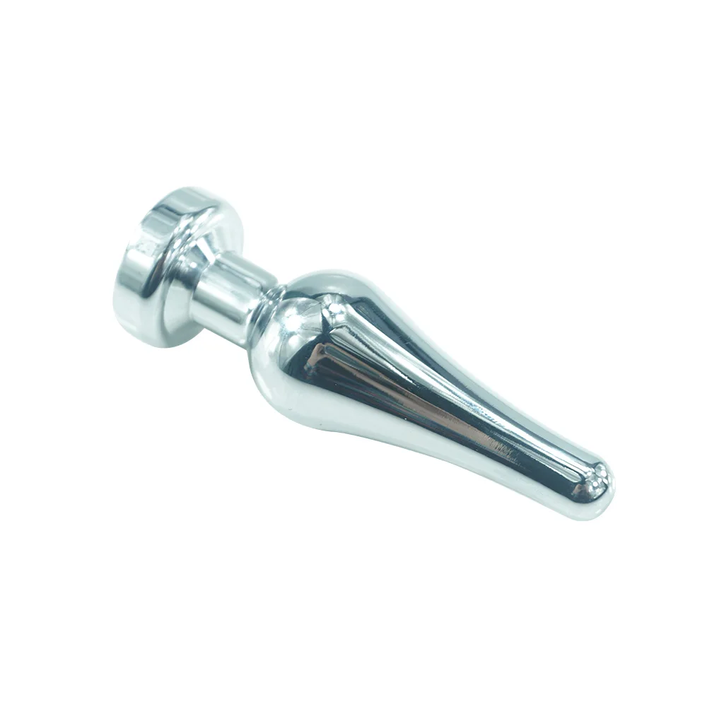 Dia 39mm length 118mm medium metal anal butt plug with jewel beads dildo vagina tightening sex toys for men and women | Красота и