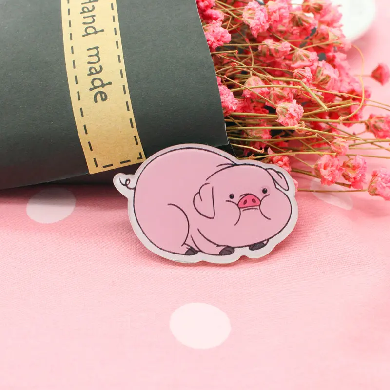 Горячий Микс 1 предмет рубашка со Свинкой Милая брошка мультфильм акриловые