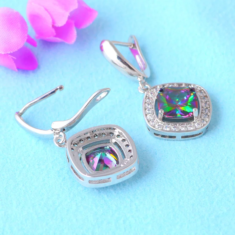 Женские серьги подвески с цирконом серебряного цвета|earrings lock|earrings fruitearring tray |