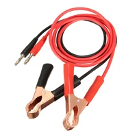 high quality 2pcs banana plug to 80mm car battery clip clamp power alligator clips cable