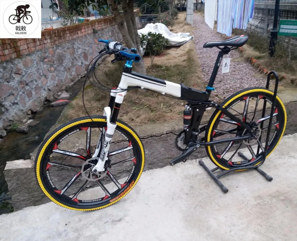 Kalosse 10 spokes wheels bicicleta Bike atv Folding full suspension mountain bike 26er 21/24/27/30 speed | Спорт и развлечения